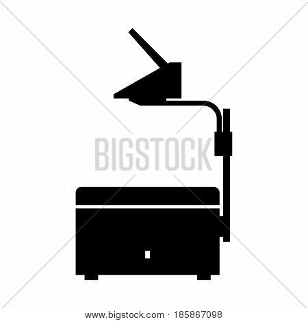 Overhead projector ( shade picture ) on whte
