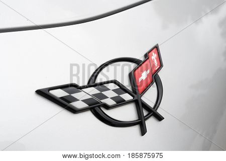 Chevrolet Corvette Z06 Emblem On Display
