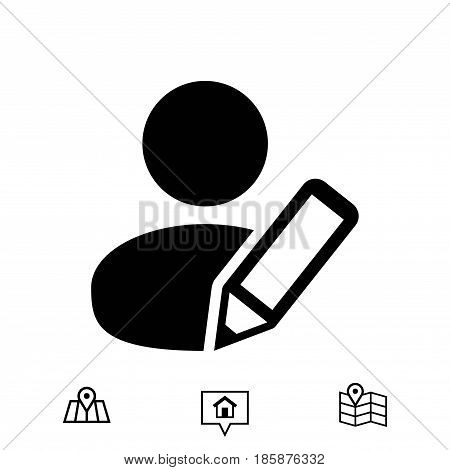 user pen icon stock vector illustration flat design
