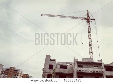 Crane And Building Construction Site