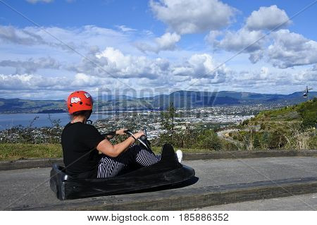 Man Ride On Skyline Rotorua Luge
