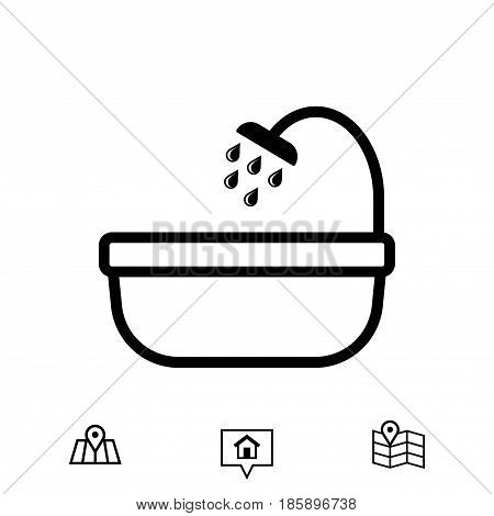 bathroom and shower icon stock vector illustration flat design