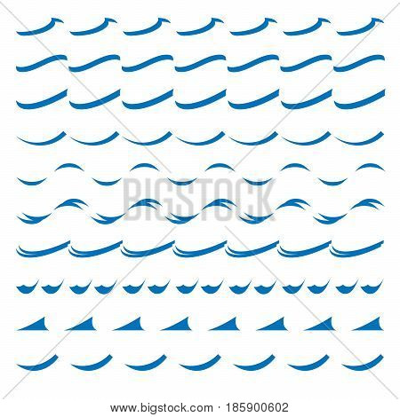 Blue Background with waves element. Vector Illustration.