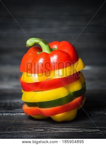 Close-up Of Sliced Bell Peppers