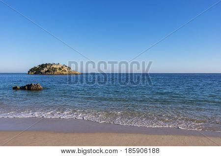 Scenic view of the Portinho da Arrabida beach in Setubal Portugal