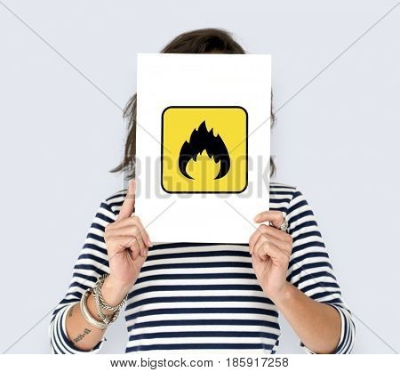 Flamable danger hazard marking caution sign