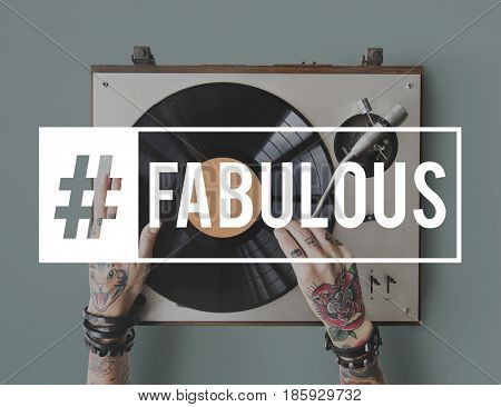 Hashtag Awesome Fabulous Cool Word