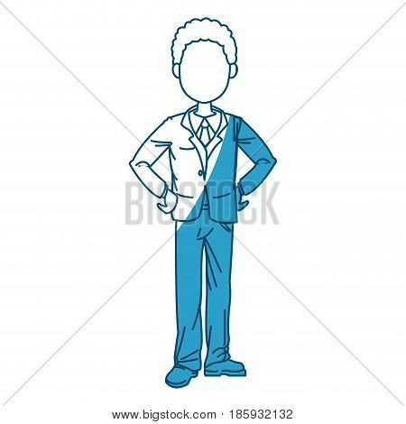 young business man standing with his hands vector illustration