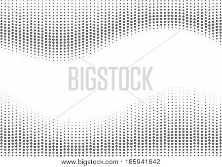 Grey halftone background. Vector Smoot Dotted Wave