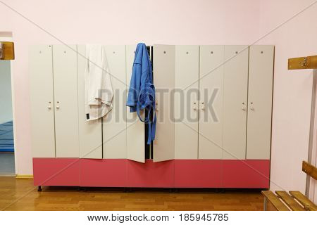 Interior of a cloakroom