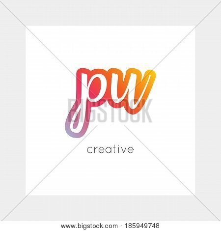 PU logo, vector. Useful as branding, app icon, alphabet combination, clip-art.