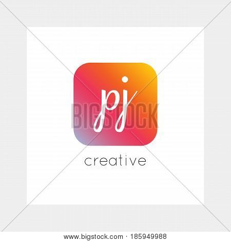 PJ logo, vector. Useful as branding, app icon, alphabet combination, clip-art.