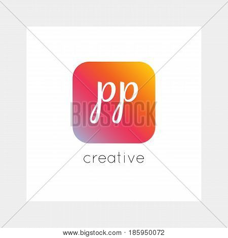 PP logo, vector. Useful as branding, app icon, alphabet combination, clip-art.