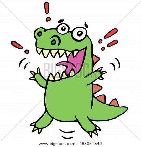lucky smiling dinosaur. vector illustration. cute cartoon happy character.