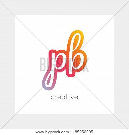 PB logo, vector. Useful as branding, app icon, alphabet combination, clip-art.