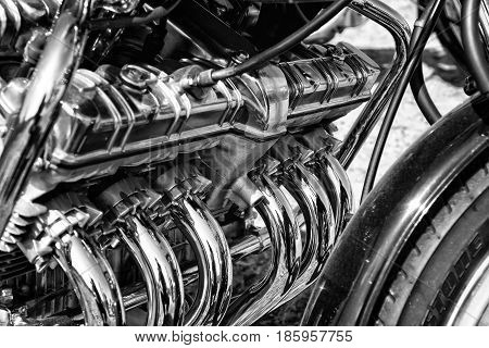 PAAREN IM GLIEN GERMANY - MAY 19: Engine Superbike Honda CBX black and white 