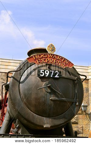 Universal Studios Resort Orlando Florida USA - October 24 2016: The Wizarding World of Harry Potter Hogwarts Express