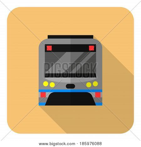 flat icon vector subway train metro orange