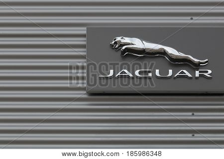 Kolding, Denmark - May 29, 2016: Jaguar cars is a brand of Jaguar Land Rover a British multinational car manufacturer headquartered in Whitley, Coventry, England, owned byTata Motors since 2008