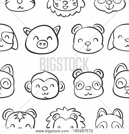 Collection stock of animal doodle hand draw vector art
