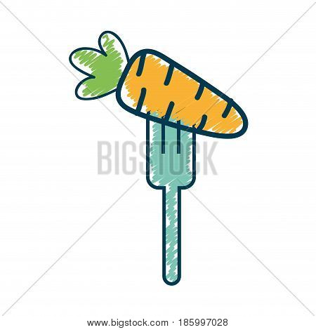 fresh carrot to prepair natural salad, vector illustration