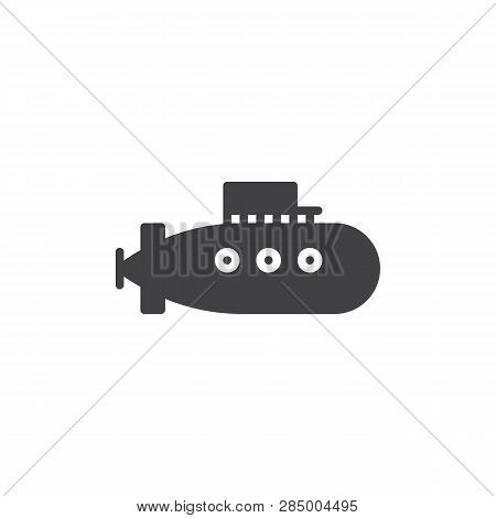 Military Submarine Vector Icon. Filled Flat Sign For Mobile Concept And Web Design. Submarine Ship S