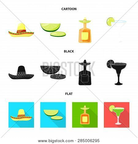 Vector Illustration Of Cafe And Latin Logo. Collection Of Cafe And National Vector Icon For Stock.