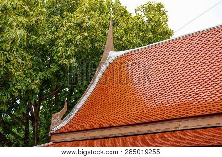Roof Tiles On Old Style Thai House