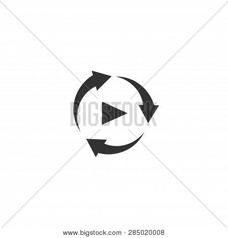 Repeat Icon In Simple Design. Vector Illustration.