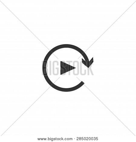 Repeat Icon In Simple Design. Vector Illustration.
