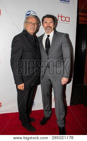 Edward James Olmos and Lou Diamond Phillips arrive at the 2019 Hollywood Beauty Awards at Avalon Hollywood in Los Angeles, CA on February 17, 2019. 