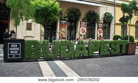Budapest. Hungary - 15 07 2015: Cafe In Zrinyi Utca Street