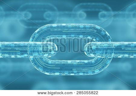 Blockchain. Big Data Node Base Concept. Mining And Cryptocurrency. Close Up. 3d Rendering
