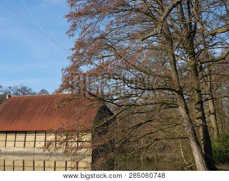 winter time at an Castle in the german muensterland
