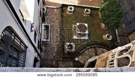Venice, Italy. Bovolo Staircase Or Scala Contarini Del Bovolo, Is The Tallest Spiral Staircase Of Ve