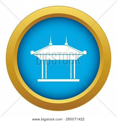 Pagoda Icon Blue Vector Isolated On White Background For Any Design