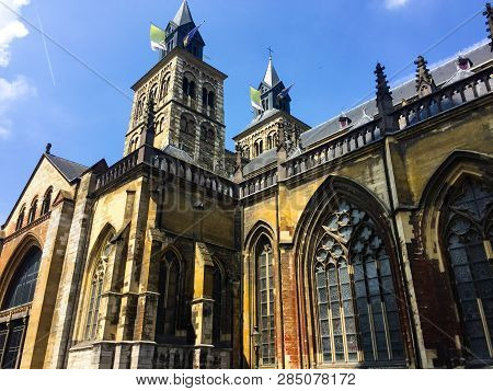 Basilica Of Saint Servatius On Sunny Day. Maastricht, The Netherlands