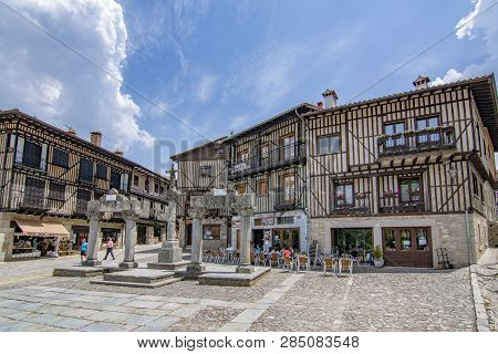 Alberca, Salamanca, Spain; June 2017: Streets And Buildings Of The Medieval Village Of La Alberca In