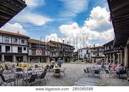 Alberca, Salamanca, Spain; June 2017: Main Square  And Buildings Of The Medieval Village Of La Alber
