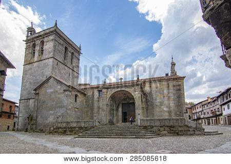 Alberca, Salamanca, Spain; June 2017: Parish Church Of Our Lady Of The Assumption In The Medieval Vi