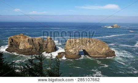 Arch Rock At Depoe Bay Along The Oregon Coast