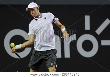 Rio, Brazil - February 18, 2019: Nicolas Jarre (chi) During Rio Open 2019 (atp 500) Held At The Jock