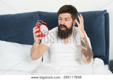 Get Up With Alarm Clock. Overslept Again. Tips For Waking Up Early. Tips For Becoming An Early Riser