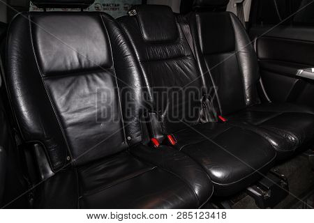 Novosibirsk, Russia - February 19, 2019:  Volvo Xc90,close-up Of The Rear Seats. Photography Of A Mo