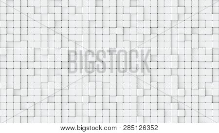 3d Rendered Texture Of Small White Cubes At Different Heights.