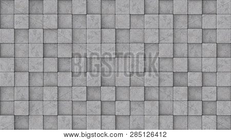 3d Rendered Concrete Blocks At Different Heights.