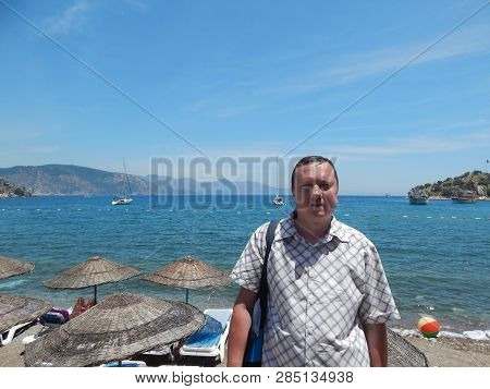 Marmaris, Turkey - June 10, 2016: Model Oleg Prokopenko On The Nature, Streets.