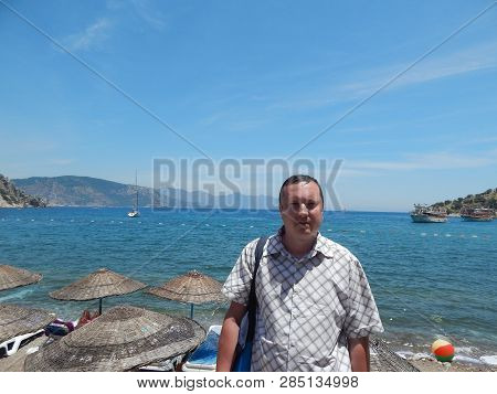 Marmaris, Turkey - June 10, 2016: Model Oleg Prokopenko On The Nature, Streets.