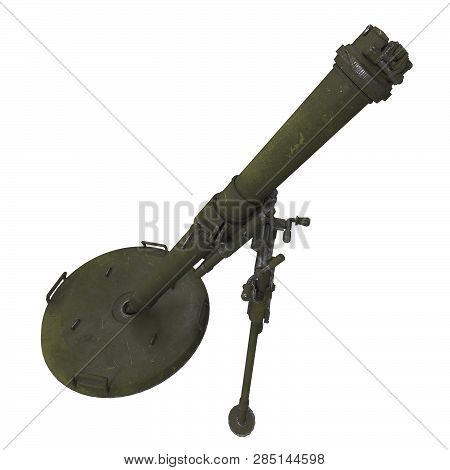 The 120-mm Mortar Cannon Gun 2b11 On White Background. 3d Illustration