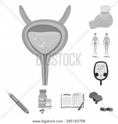 Vector Design Of Health And Diet Sign. Set Of Health And Disease Stock Vector Illustration.